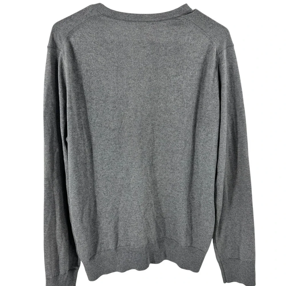 Banana Republic Men's V Neck Sweater Heather Gray‎ Size Large Cashmere Blend